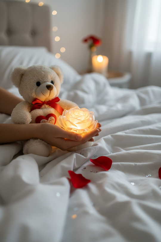 Light Up Her Heart: The Enchanted Valentine’s Rose & Bear Collection