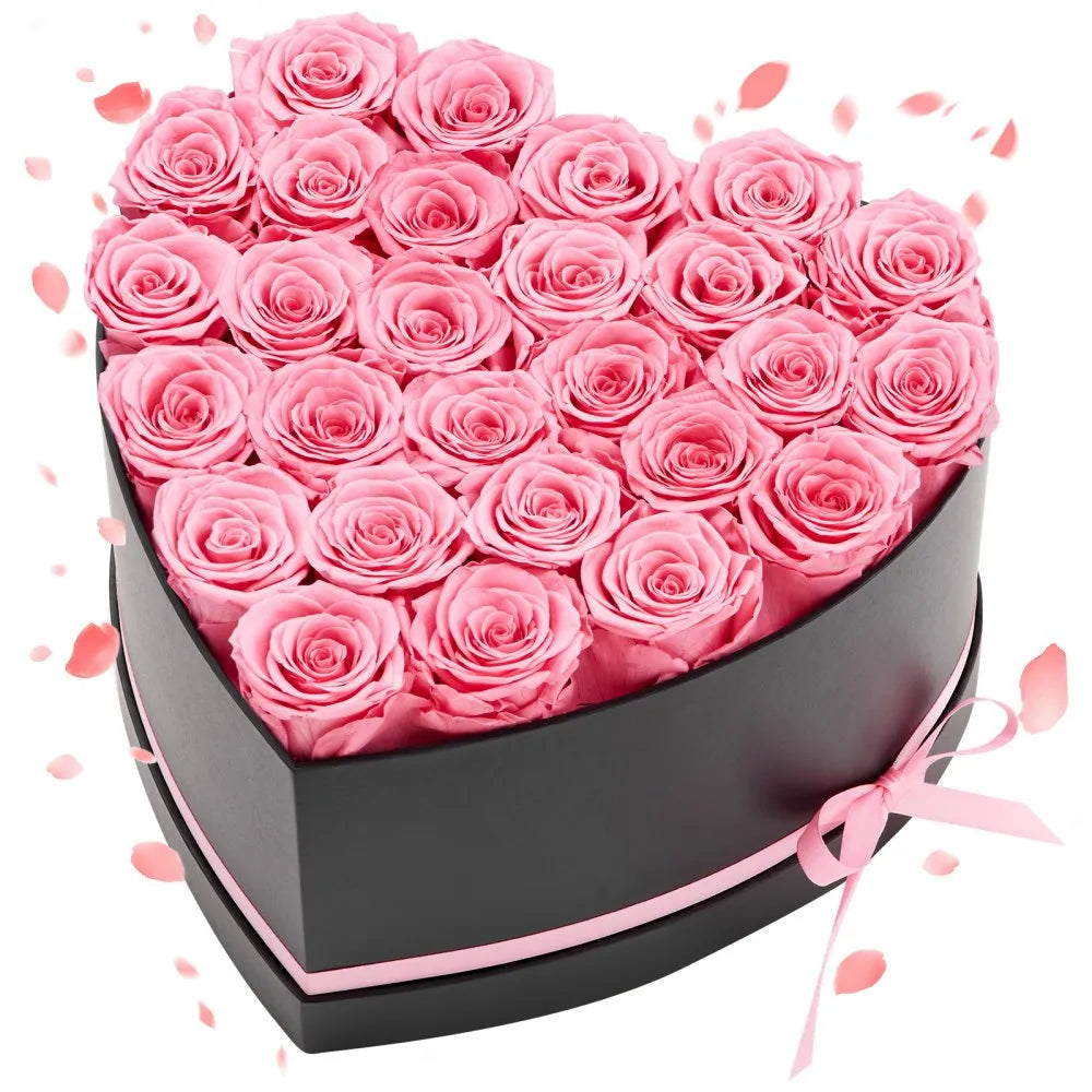 The Ultimate Valentine’s Gift – Heart-Shaped Eternal Roses 27 pcs