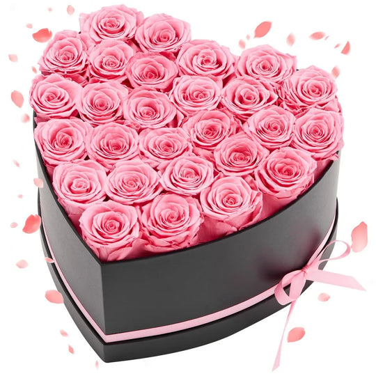 The Ultimate Valentine’s Gift – Heart-Shaped Eternal Roses 27 pcs